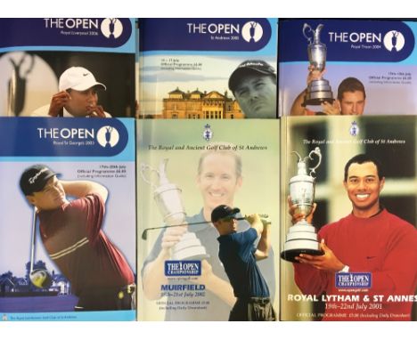 Collection of 14x Open Golf Championship programmes from 2001 - 2014 - a complete run incl 150th Anniversary 2010 - most with