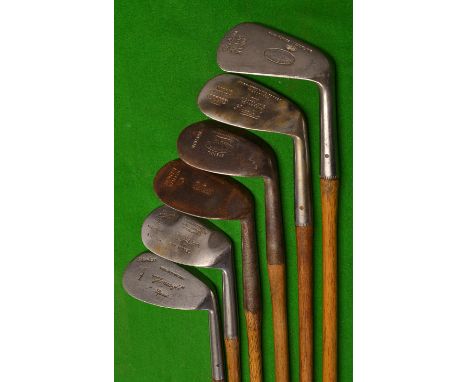 6x deep face irons mostly niblicks - The Wonder Mussel back niblick; Gleneagles stainless niblick; Tom Stewart niblick; Geo G