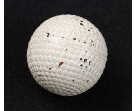 Rare and early Forth Rubber Company Edinburgh Bramble pattern guttie golf ball c.1890 - with good clear stamp mark to the cir