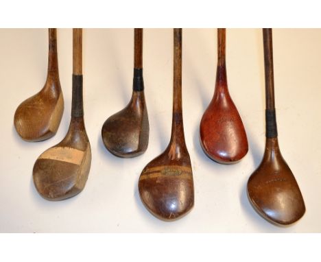6x assorted large socket head drivers - makers incl Auchterlonie, R Forgan, D &amp; W Auchterlonie, Archie Yates and elongate