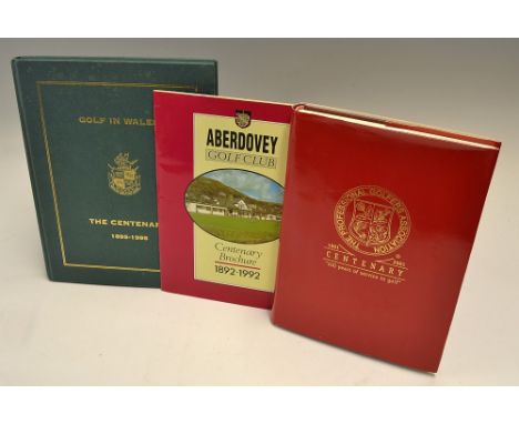 Golf Centenary PGA, and Welsh Club Books one signed - "The Professional Golfers Association 1901-2001" by Richard Holt, Peter