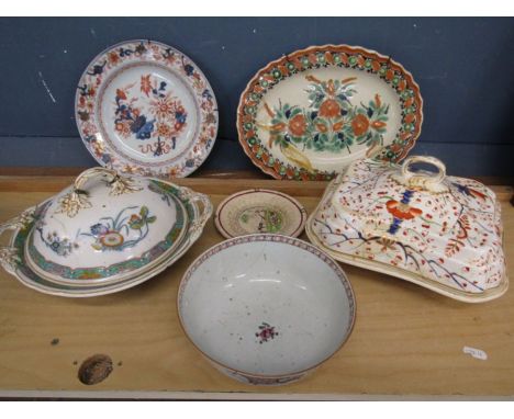 Antique Spode tureen and antique plates/bowls
