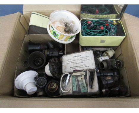 A box Bakelite light fittings