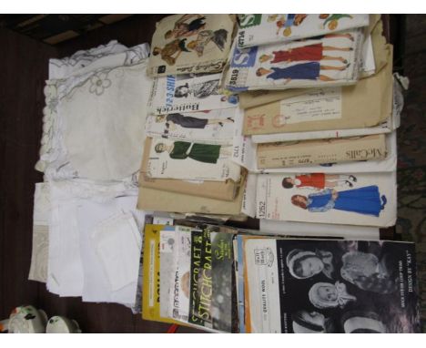 Vintage linen and dress patterns