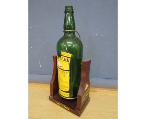 Cutty Sark scotch 3 litre bottle on swing cradle (empty)