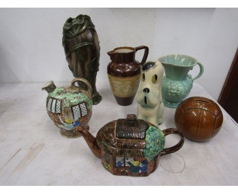 W. German jug, Doulton style jug, vintage dog, teapot, decanter, vase etc