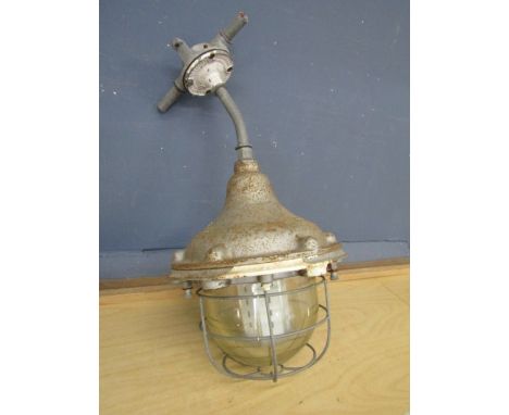 Industrial bomb proof pendant lamp, possibly RAF&nbsp;