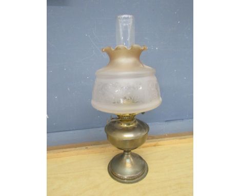 Oil lamp with glass shade&nbsp;