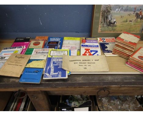 A quantity of ordnance survey maps