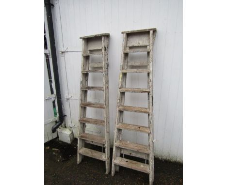2 Vintage wooden step ladders for display purposes only&nbsp;