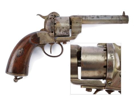 dating: about 1870 provenance: France, Round, rifled, 11 mm cal. barrel, with fore-sight; frame with serial number 'LF 485xx'