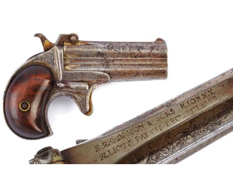 dating: 1875-1890 provenance: USA, Round, rifled, over-and under, cal. 41 rimfire short barrel, company's and 1865 patent mar