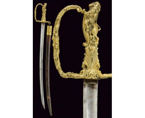 dating: 19th Century provenance: France, Slightly curved, single-and false-edged blade, with large, central fuller and thin g