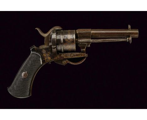 dating: Third quarter of the 19th Century provenance: Belgium, Cylindrical, rifled, 7 mm cal. barrel, with fore-sight. Six-sh