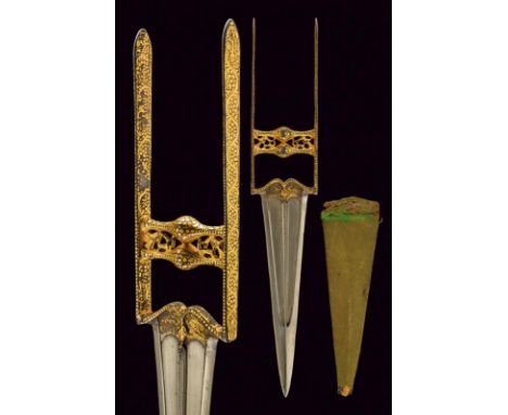 dating: circa 1800 provenance: India, Straight, double-edged blade in fine damask, slightly reinforced tip, ribbed in the cen