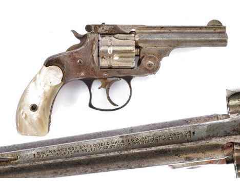 dating: 1875-1890 provenance: USA, Round, 3-1/4', cal. 38 S&W barrel, rib with company's address and patents, British stamps 