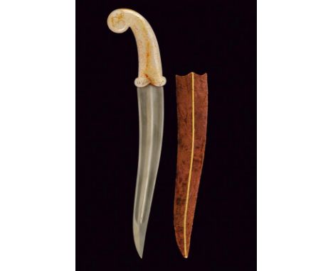 dating: Second part of the 20th Century provenance: India, Fine, double-edged, curved blade, damascened, with double groove a