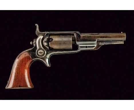 dating: about 1855 provenance: USA, Octagonal, rifled, cal. 28 barrel, with address and patent, fore-sight; five-shot, engrav