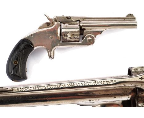 dating: 1875-1890 provenance: USA, Round, rifled, 3', swiveling, cal. 32 S&W barrel, rib with address and patents. Fluted, fi