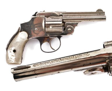 dating: 1875-1890 provenance: USA, Round, rifled, cal. 38 S&W barrel, rib marked with address and patents from 1877 to 1885. 