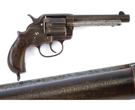 dating: 1875-1890 provenance: USA, Round, rifled, 5-1/2', cal. 44-40 barrel, with fore-sight, marked Hartford address and 'DE