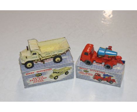 Two Dinky Supertoys, lorry mounted concrete mixer with windows, No.960 and Euclid Rear Dump Truck with windows No.965