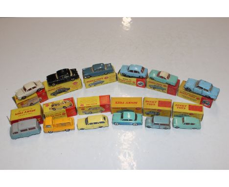 A collection of boxed Dinky toys, Nos. 155, 199, 166, 141, 436, 295, 139, 143, 140, 186, 256 and 144