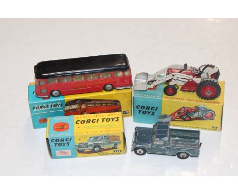 A collection of Corgi toys to include Land Rover No.109" W.B. No.428, Massey Ferguson 65 Tractor with shovel No.53, and a Mid