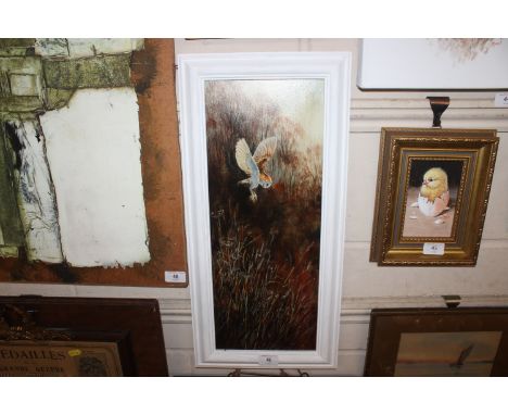 Richard Cook, acrylic on board 'Hunting Barn Owl'