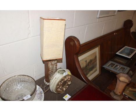 A Bernard Rooke vase and a Bernard Rooke table lamp and shade 