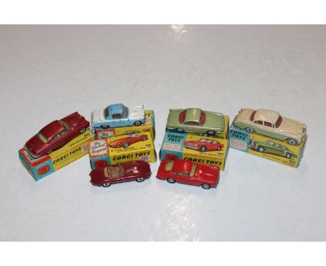 A collection of Corgi toys to include E Type Jaguar No.307, Triumph Herald Coupe No.231, Jaguar MkX No. 238, Aston Martin DB4