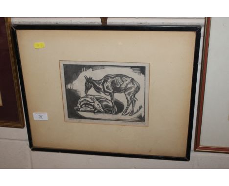 Aage Roose, pencil signed etching dated 1977