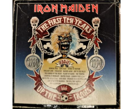 IRON MAIDEN "The First 10 Years - Up the Irons 1980-1990", a boxed collection of re-issued vinyl 12", all boxed and mint (out