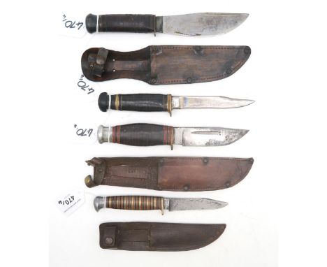 Three assorted Sheffield-made Bowie-type knives, comprising examples by George Wostenholm, William Rodgers and R. McKendrick 