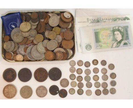 George III&nbsp;(1760-1820) Cartwheel Penny 1797 together with a Victoria 2 florins 1890, 1 florin Gothic 1st portrait and va