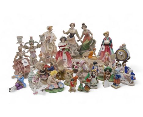 A collection of figures including Royal Worcester, Ens, Paragon, Radnor, and assorted other German makers etc Condition Repor