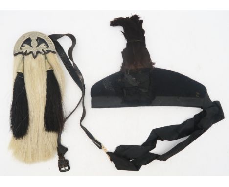 A child's horsehair sporran, together with Glengarry bonnet by R. Ross of Dingwall Condition Report:Available upon request