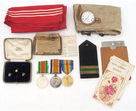 A WW1 medal pair awarded to T4-197698 Pte. W.R.&nbsp; Sinclair, Army Service Corps, comprising British War Medal and Victory 
