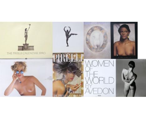 A collection of vintage Pirelli calendars for the years 1985, 1986, 1987, 1988, 1989, 1990;&nbsp; together with a folio of lo