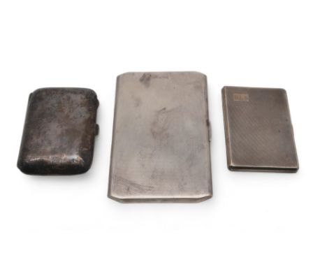 A large silver cigarette case, by&nbsp;Rodenic Manufacturing Co, Birmingham 1917, another smaller example by Adie Brothers Lt