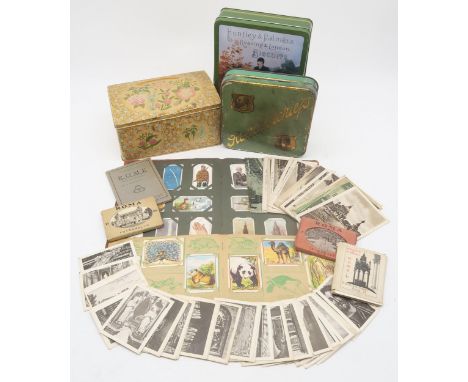 A collection of circa-1940s tourist postcards, largely of Rome with some others of Venice, two small albums of cigarette card