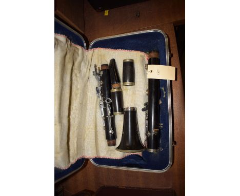 A Student Consol Selmer clarinet in case.
