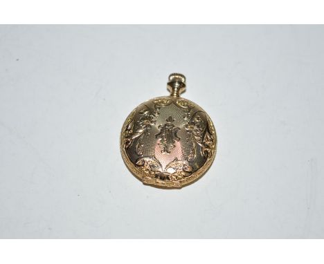 A 14ct. yellow gold cased fob watch, by William Scheppler & Sons, San Francisco, California, the white enamel roman dial with