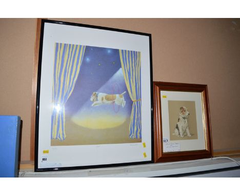 A limited edition signed print - "Spot", signed Unsworth, inscribed and numbered 4/350; together with a first edition print, 