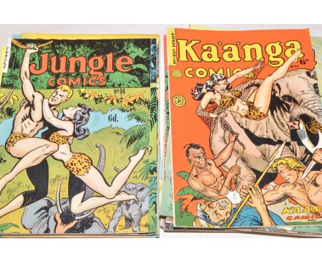 1950's British re-print comics: Kaanga Jungle King; Jumbo Comics; Jungle Comics; Pango Big Game Hunters; and other jungle rel