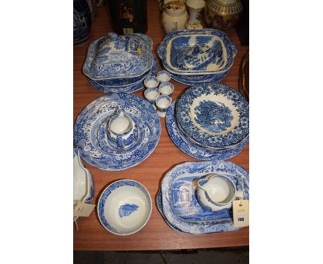 A collection of Spode blue and white pattern Italian dinnerware; and other decorative blue and white ceramics.