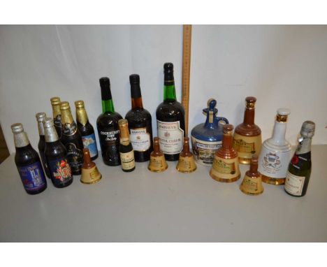 Mixed lot: to include a quantity of Bells Scotch Whisky decanters, Lambs Navy Rum, sherry and others, (qty)