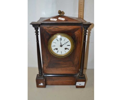 19th Century walnut veneered mantel clock set in an architectural type case