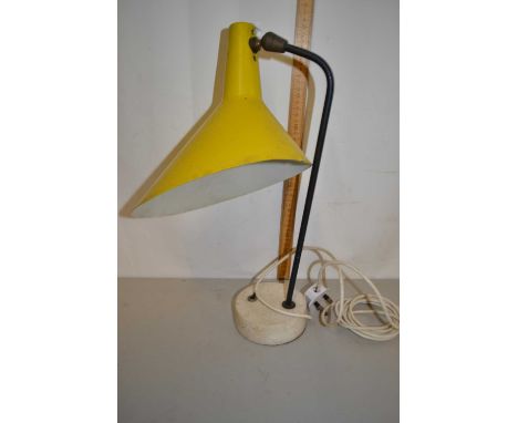 Retro mid Century table lamp with yellow shade