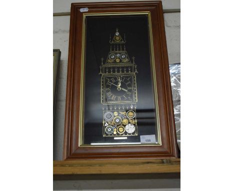Big Ben wall clock constructed from various watch and clock parts